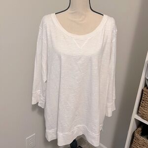 White 3/4 length Sleeve Tee